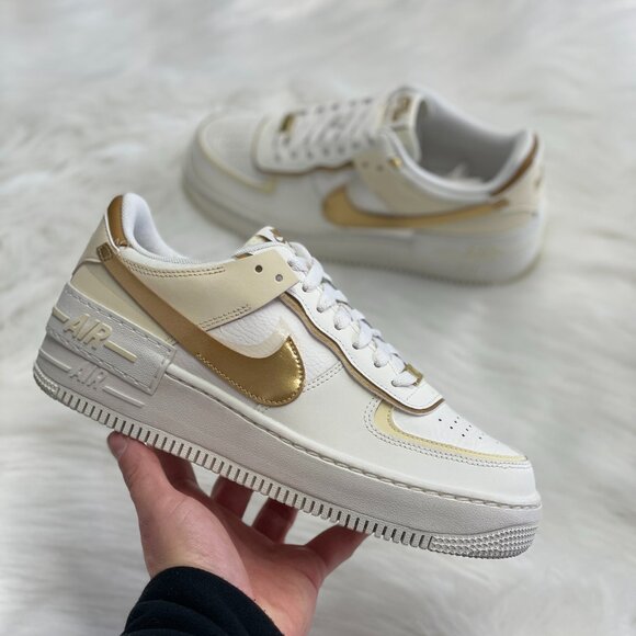 Nike Shoes - Nike Air Force 1 Shadow Sail Coconut Milk Gold Womens Shoe DZ1847-108 NEW Size 9